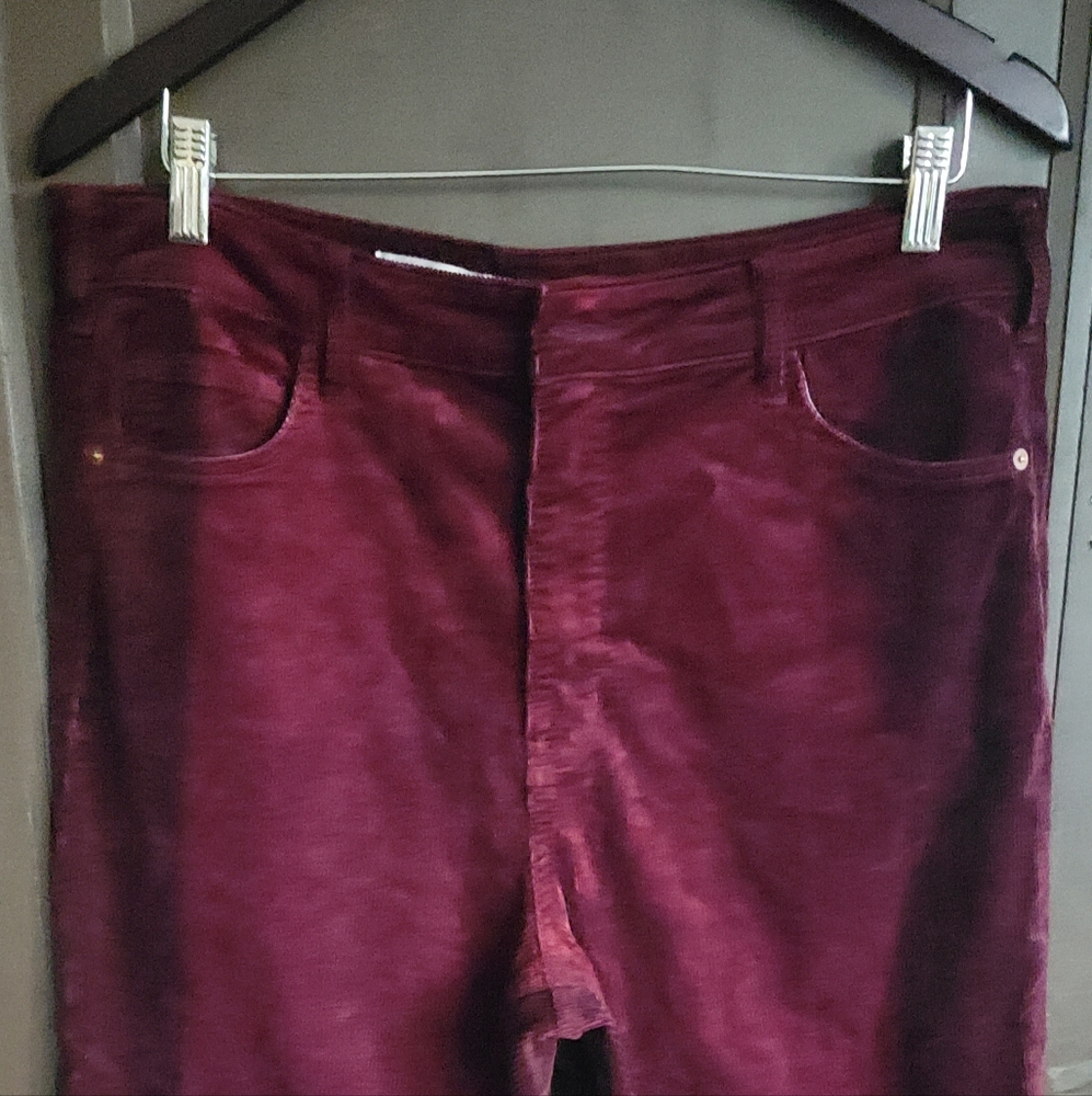 Anthro Pilcro Color Block Grape Corduroy Pants 32 - image 1